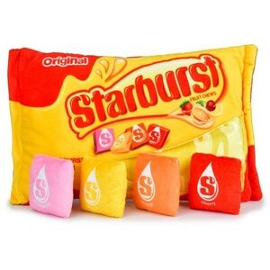 NWT Iscream Starburst Plush Stuffed Pillow with mini stuffed starburst pillows
